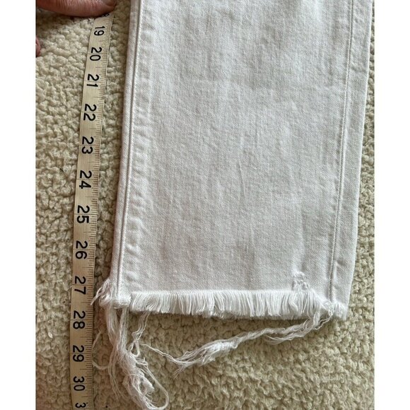 Pistola Charlie High Rise Classic Straight Ankle Deconstructed Optic White Sz 26 - Picture 12 of 13